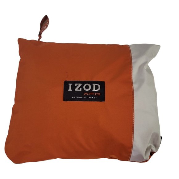 IZOD XFG Men's XL Jacket Hooded Burnt Orange Long Sleeve Full Zip Packable - Picture 4 of 13